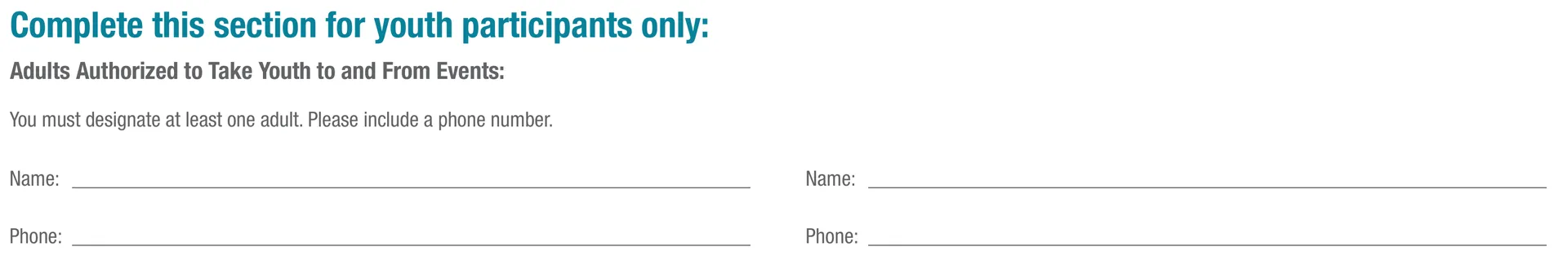 Form A - Authorized Adults